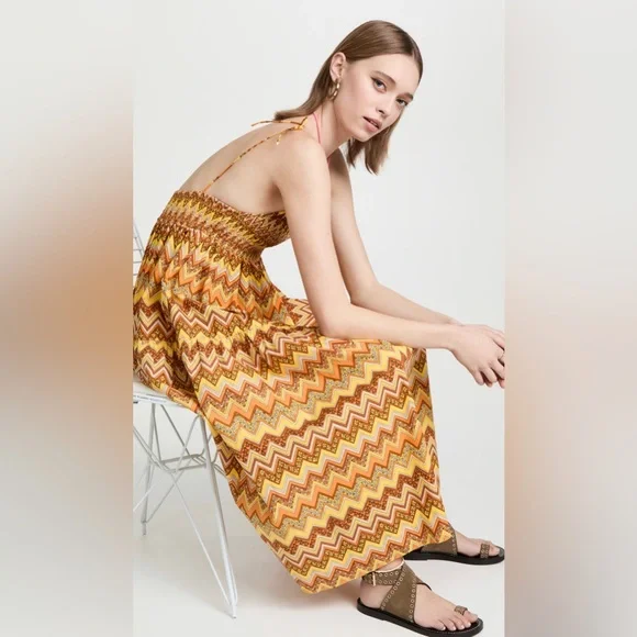SWF Dresses | SWF A Line Dress; Patterned Summer Dress! | Color: Gold/Orange | Size: S
